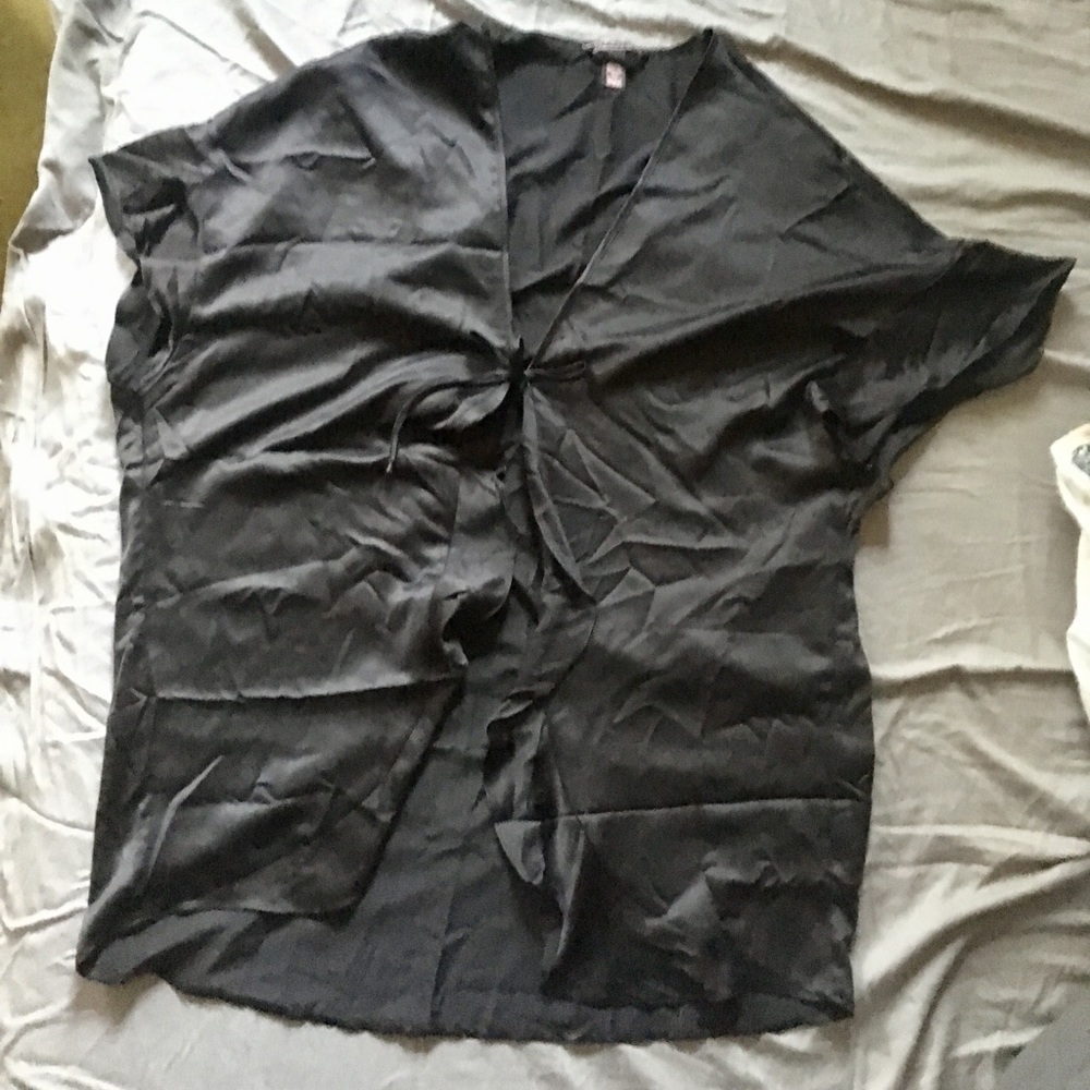 Victoria's Secret Kimono Black Silk OS NWOT